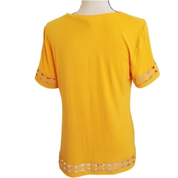 Peck & Peck Yellow Short Sleeved Pull-On Top - Sm - Picture 3 of 8